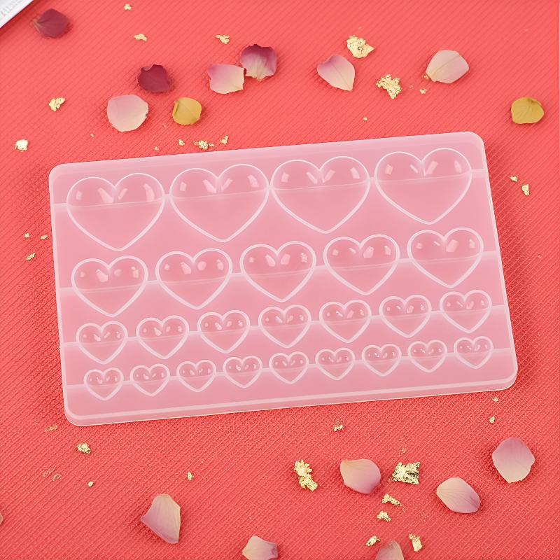 Resin Craft Workshop - Cetakan Silikon Bentuk Hati 3 Ukuran