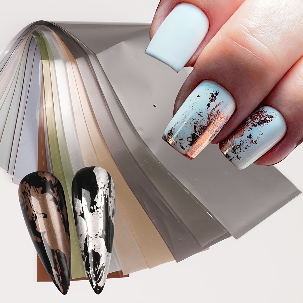 Gold Foil Flakes - 10 Jenis Stiker Kuku Metalik Matte