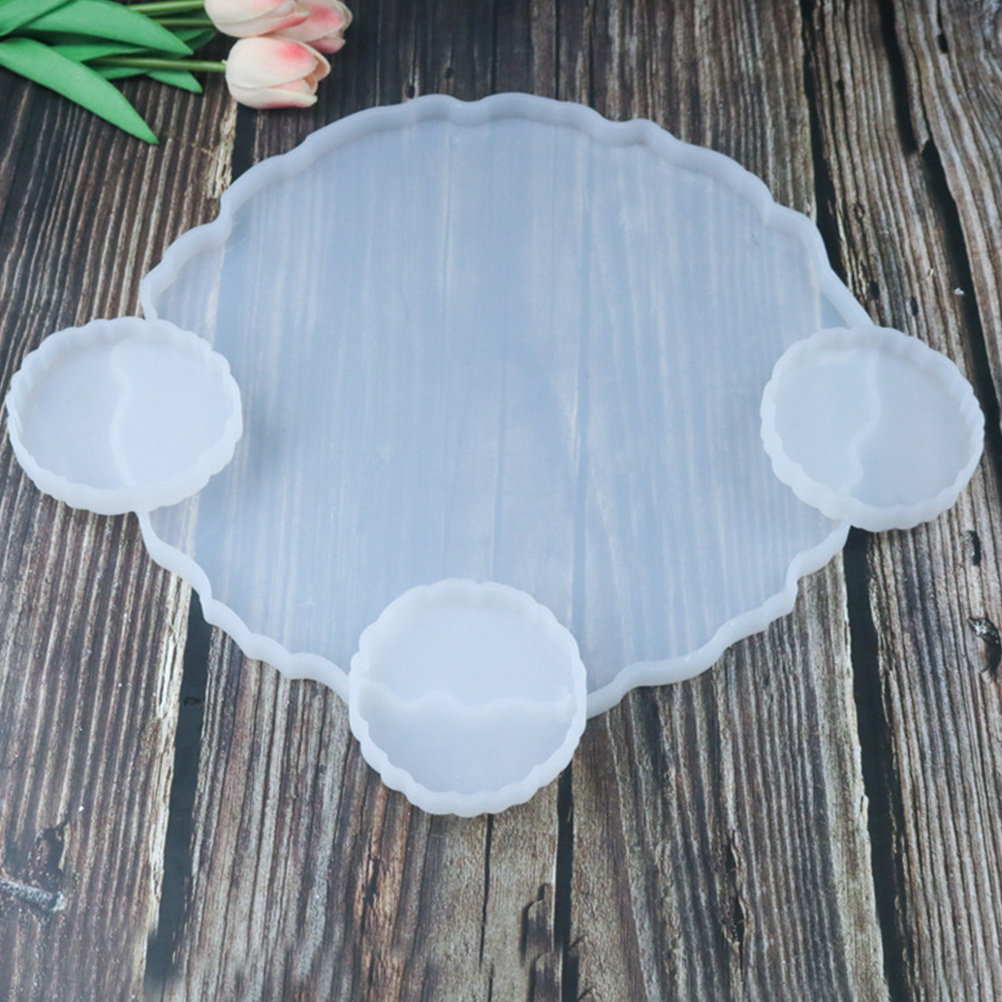 Serving Tray Mold - 2Pcs Cetakan Resin Kristal Silikon Premium