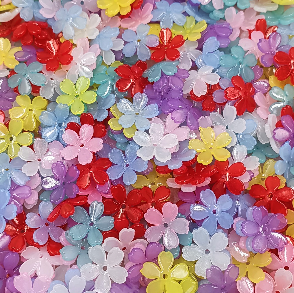 Flower Preservation Resin - 20 buah manik-manik bunga Sakura Resin