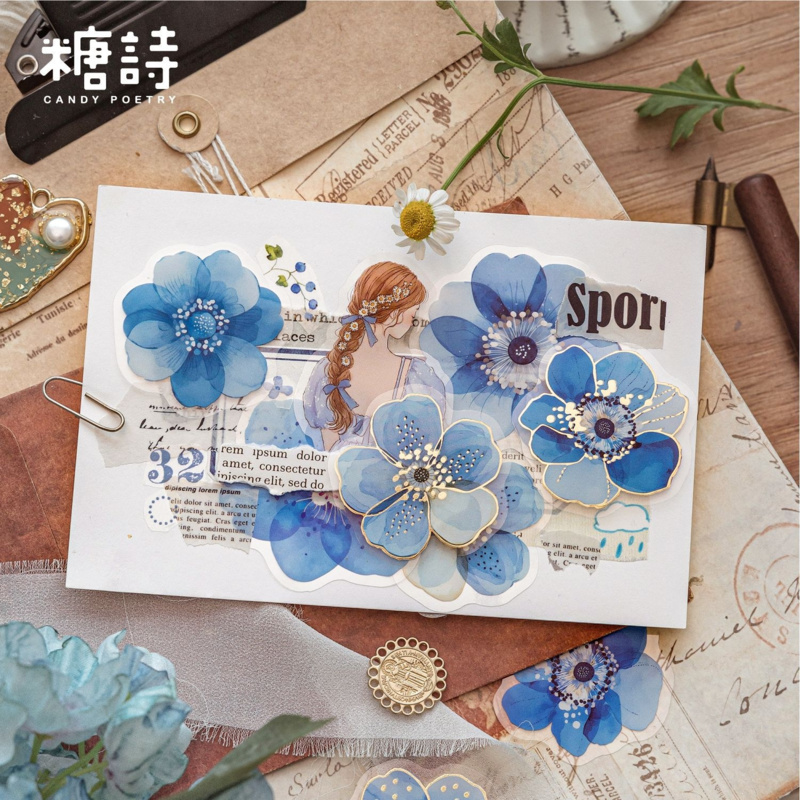 40 Lembar Stiker PET Vintage B - Gold Foil Flakes ulasan dan harga