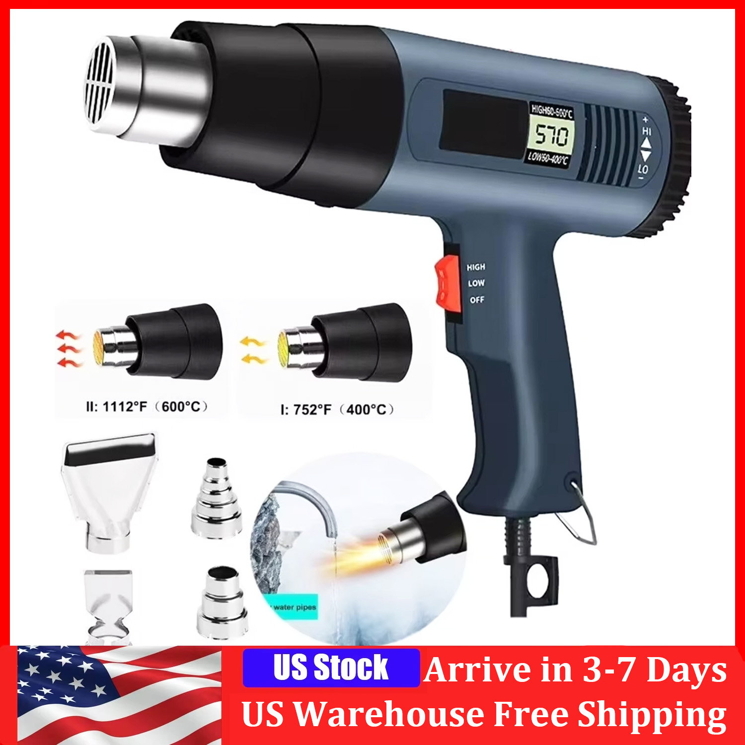 Pistol Panas Listrik 2000W den - Heat Gun Small ulasan dan harga
