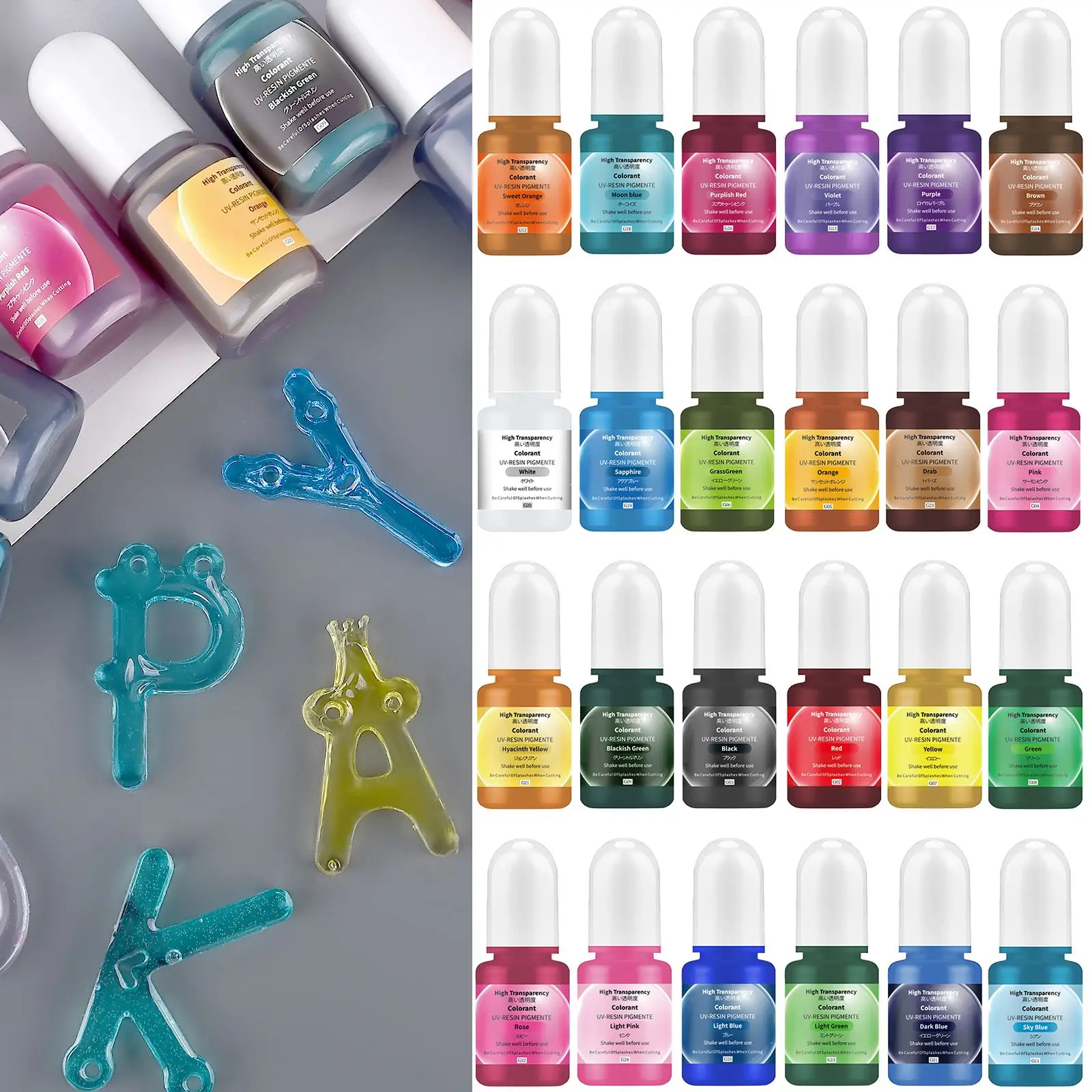 24 Warna 5ml Pigmen Resin Epok - Epoxy Uv Resin Kit ulasan dan harga